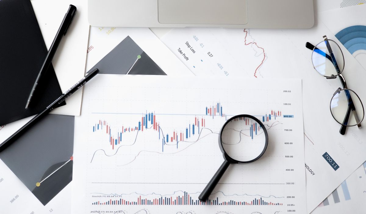 Marketing analytics charts on a laptop
